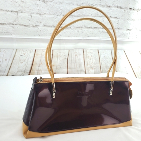 Beijo Chocolate Beige PU Leather Shoulder Bag - Picture 2 of 15